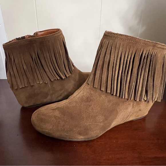 New comfortiva riverton suede fringe boot desert tan size 8 NWOT - Picture 6 of 10